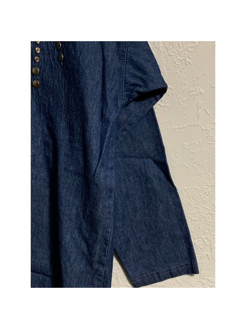 Super line Vintage denim shirt tunic jacket 1980 1990 oversized retro - Picture 7 of 7